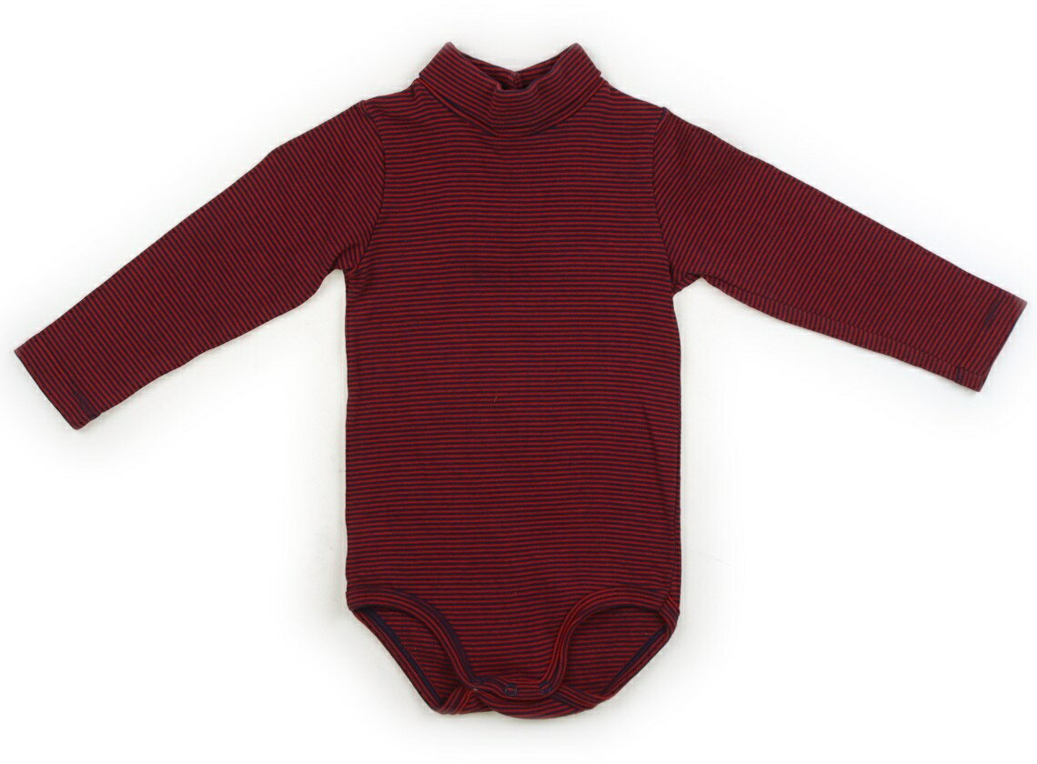 プチバトー PETIT BATEAU ロンパース 80 女の子 コラール・ネイビー・ボーダー 子供服 ベビー服 キッズ アウトレット ユーズド 【中古】キッズ・ベビー・マタニティ
