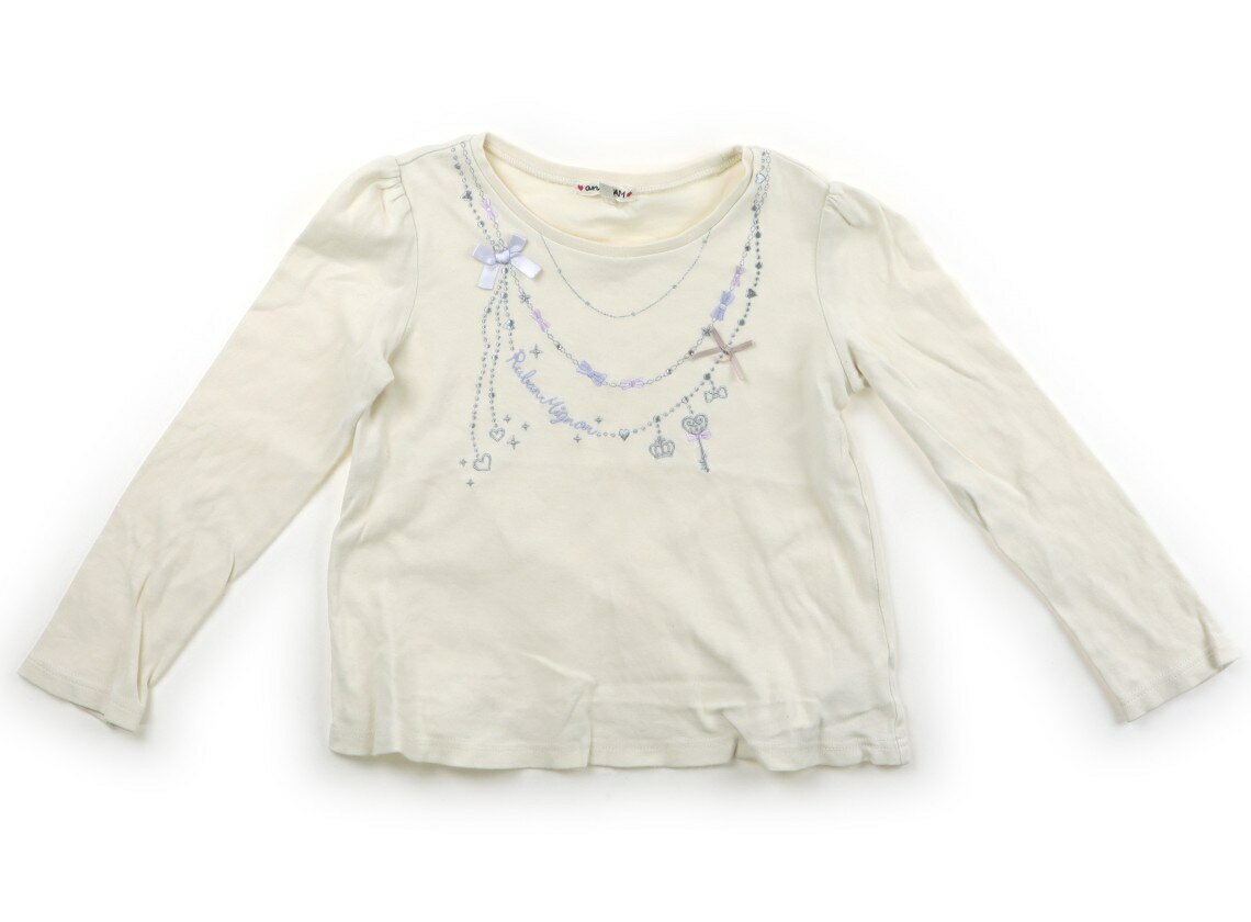 エニィファム anyFAM Tシャツ・カットソー 130 女の子 ホワイト・ネックレス柄 子供服 ベビー服 キッズ アウトレット ユーズド 【中古】キッズ・ベビー・マタニティ