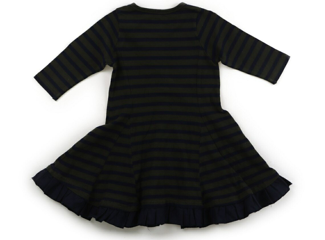 Rakuten - プティマイン petit main ワンピース 110 女の子 カーキ・紺・ボーダー 子供服 ベビー服 キッズ アウトレット ユーズド 【中古】キッズ・ベビー・マタニティ