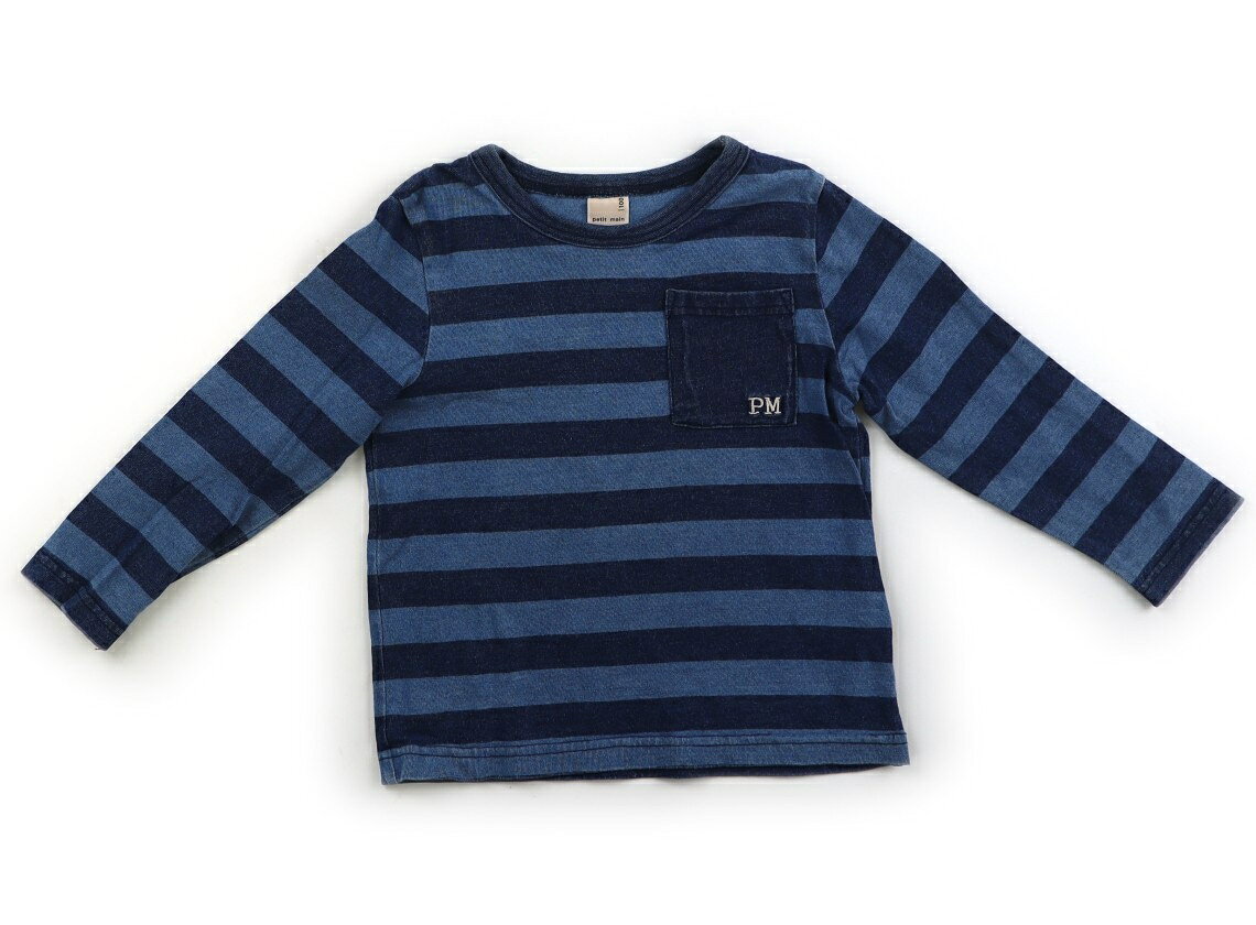 Rakuten - プティマイン petit main Tシャツ・カットソー 100 男の子 青ボーダー 子供服 ベビー服 キッズ アウトレット ユーズド 【中古】キッズ・ベビー・マタニティ