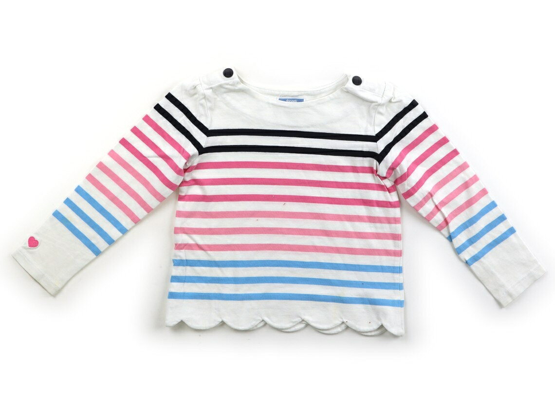 ジャカディ Jacadi Tシャツ・カットソー 110 女の子 白紺ピンク青ボーダー 子供服 ベビー服 キッズ アウトレット ユーズド 【中古】キッズ・ベビー・マタニティ