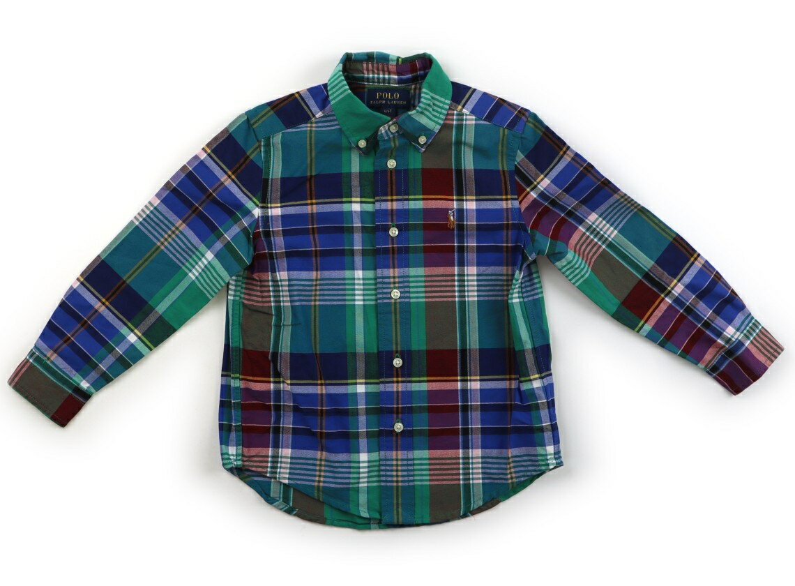 ポロラルフローレン POLO RALPH LAUREN シャツ・ブラウス 110 男の子 緑・青チェック 子供服 ベビー服 キッズ アウトレット ユーズド 【中古】キッズ・ベビー・マタニティ