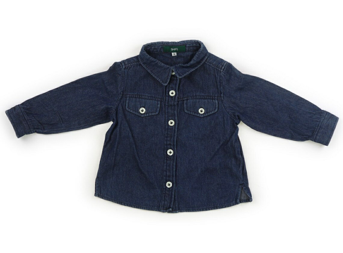 Rakuten - シップス SHIPS シャツ・ブラウス 90 女の子 インディゴブルー 子供服 ベビー服 キッズ アウトレット ユーズド 【中古】キッズ・ベビー・マタニティ