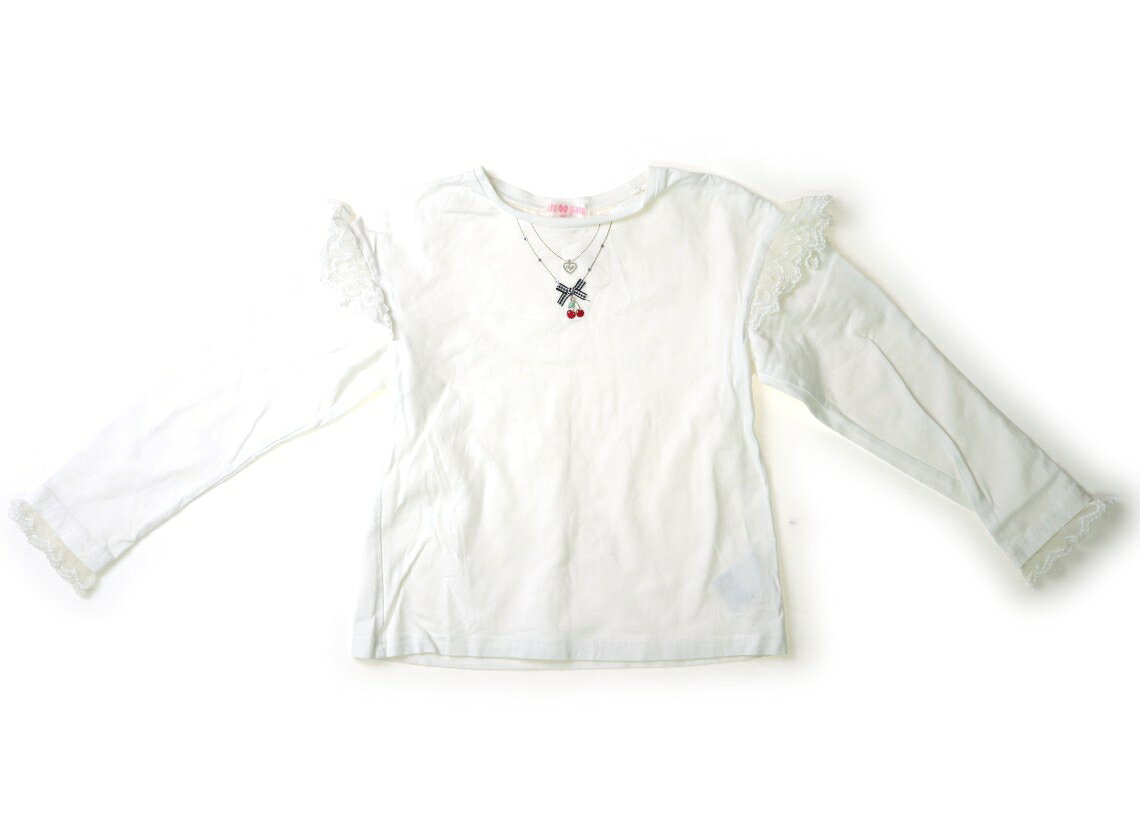 メゾピアノ mezzo piano Tシャツ・カットソー 130 女の子 ホワイト・アクセサリー柄 子供服 ベビー服 キッズ アウトレット ユーズド 【中古】キッズ・ベビー・マタニティ