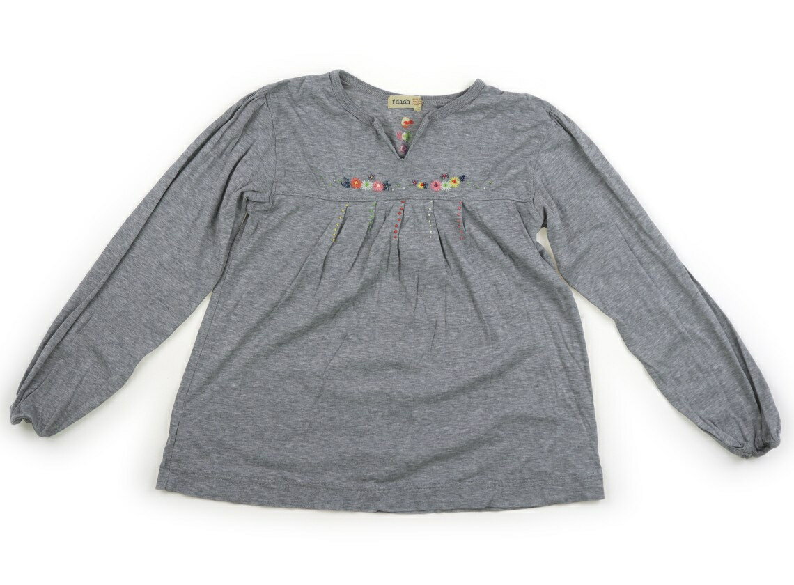 ファミリア familiar Tシャツ・カットソー 130 女の子 グレー　花柄刺しゅう 子供服 ベビー服 キッズ アウトレット ユーズド 【中古】キッズ・ベビー・マタニティ