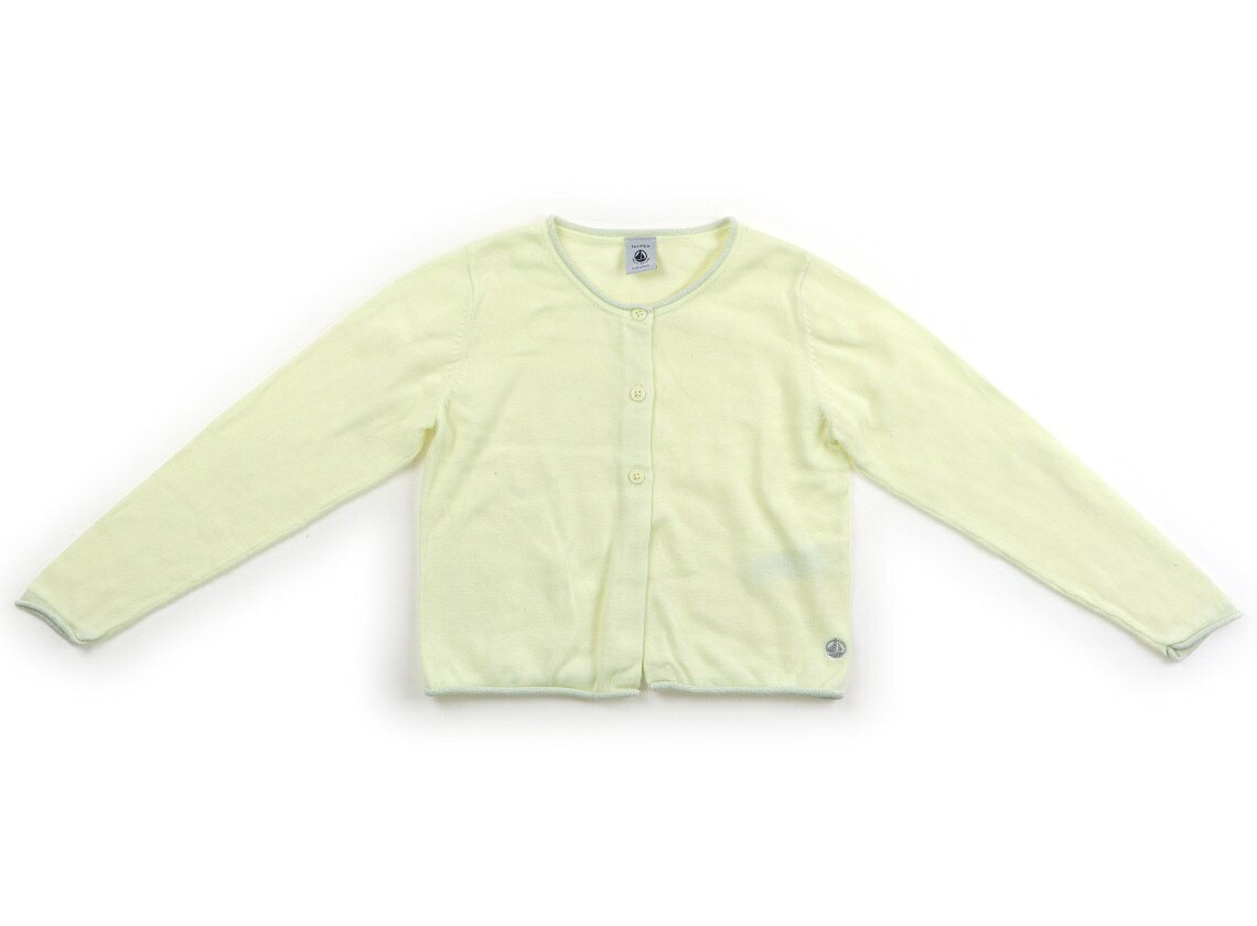 　ブランド 　PETIT BATEAU(プチバトー) 　カテゴリー 　カーディガン 　サイズ 　110サイズ 　色 　ライトイエロー・ラメ 　状態 　★★★ 　記名 　なし 　ジャンル 　Girl 実際のサイズ表記は6ans/116cm。袖に薄いシミ、毛羽の付着ありますがまだお使いいただけそうです。 ＊【状態】【サイズ】に関しての詳しい説明はこちら