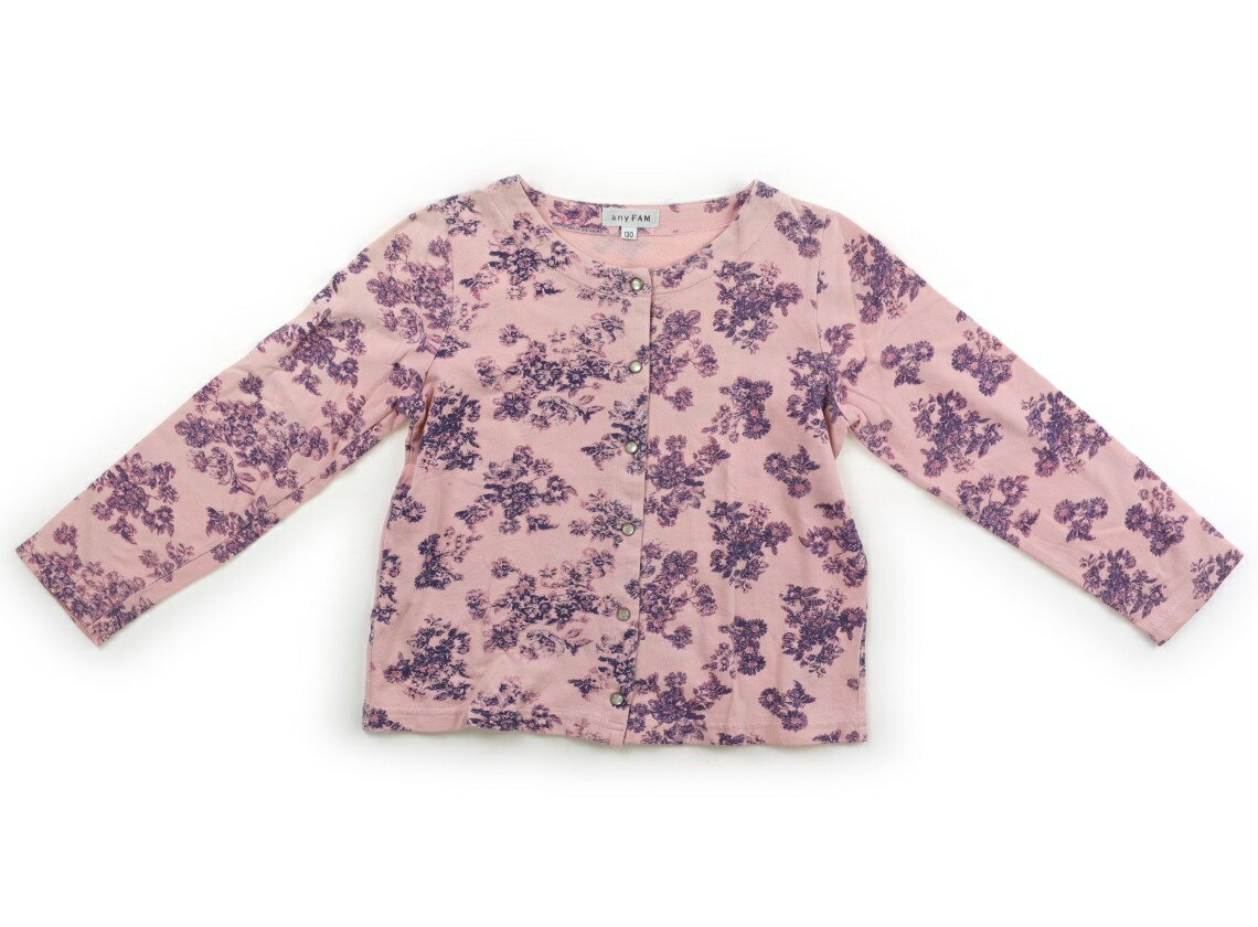 エニィファム anyFAM カーディガン 130 女の子 ピンク・パープル花柄 子供服 ベビー服 キッズ アウトレット ユーズド 【中古】キッズ・ベビー・マタニティ