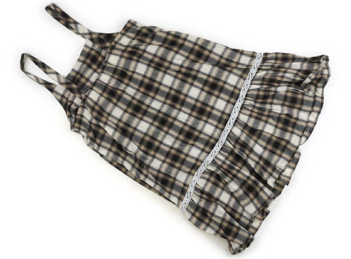 ザラ ZARA ジャンパースカート 160 女の子 ベージュ×ブラックチェック 子供服 ベビ...
