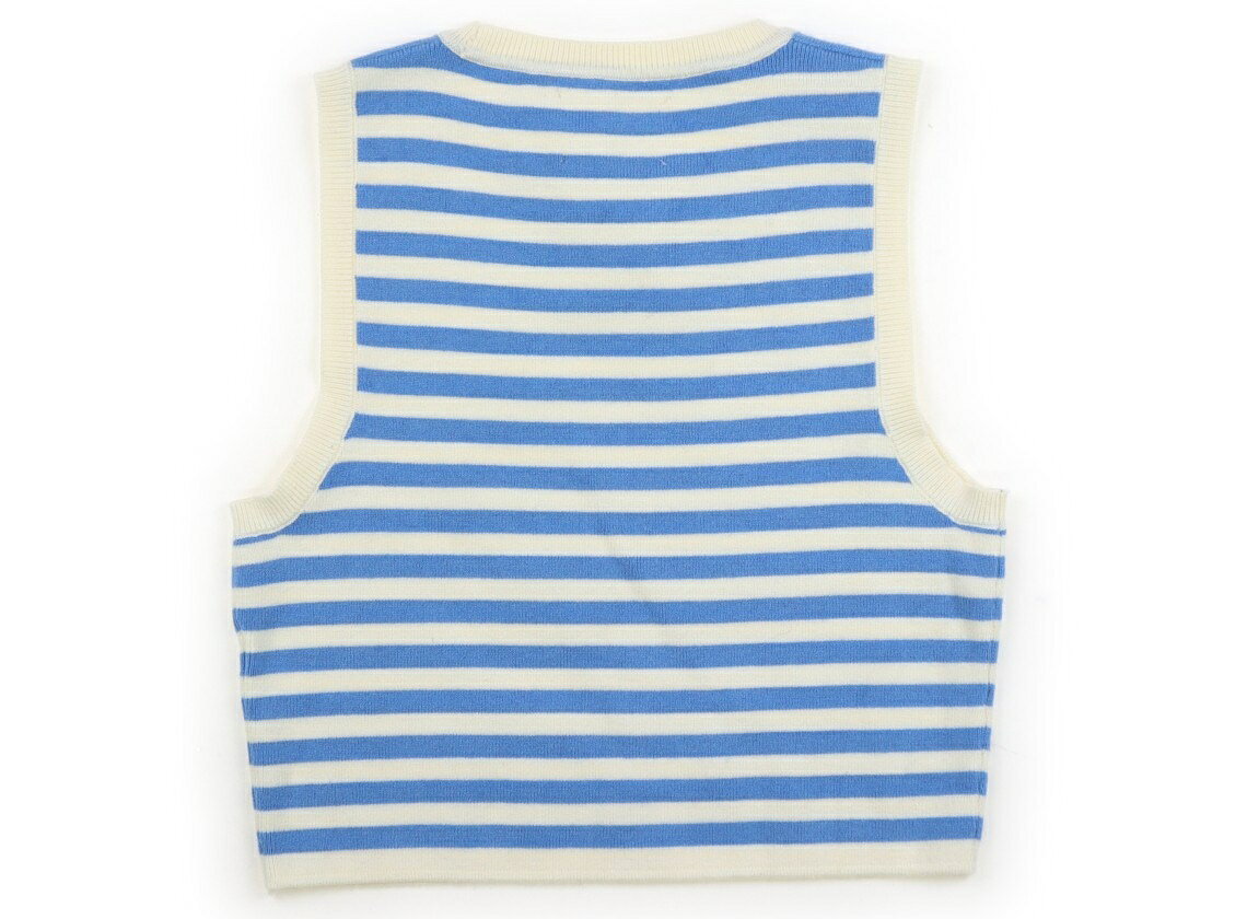 CarryOnのザラ ZARA ベスト 150 女の子 オフホワイト・ペールブルーボーダー 子供服 ベビー服 キッズ アウトレット ユーズド 【中古】キッズ・ベビー・マタニティ｜アングル2