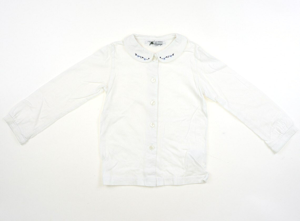 Rakuten - ドレッサージュ Dressage シャツ・ブラウス 110 女の子 白、ブルーの花刺繍 子供服 ベビー服 キッズ アウトレット ユーズド 【中古】キッズ・ベビー・マタニティ