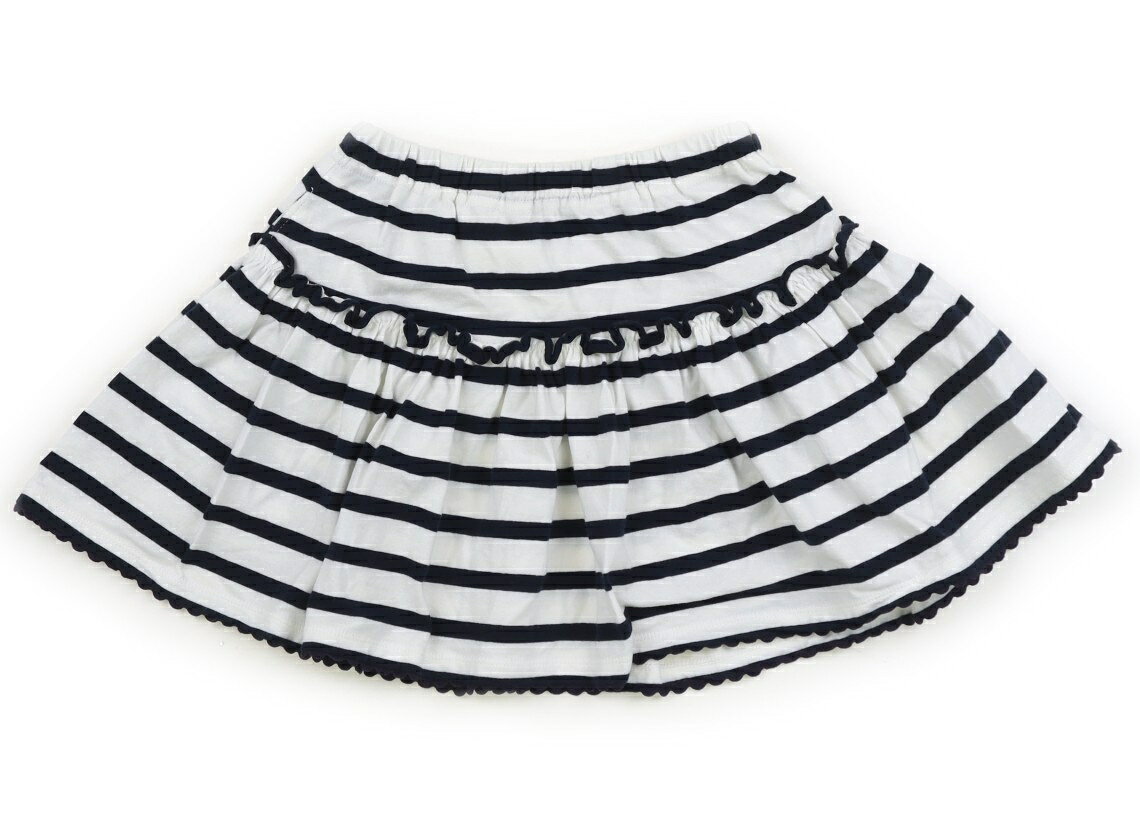 メゾピアノ mezzo piano スカート 130 女の子 ネイビー・オフボーダー 子供服 ベビー服 キッズ アウトレット ユーズド 【中古】キッズ・ベビー・マタニティ