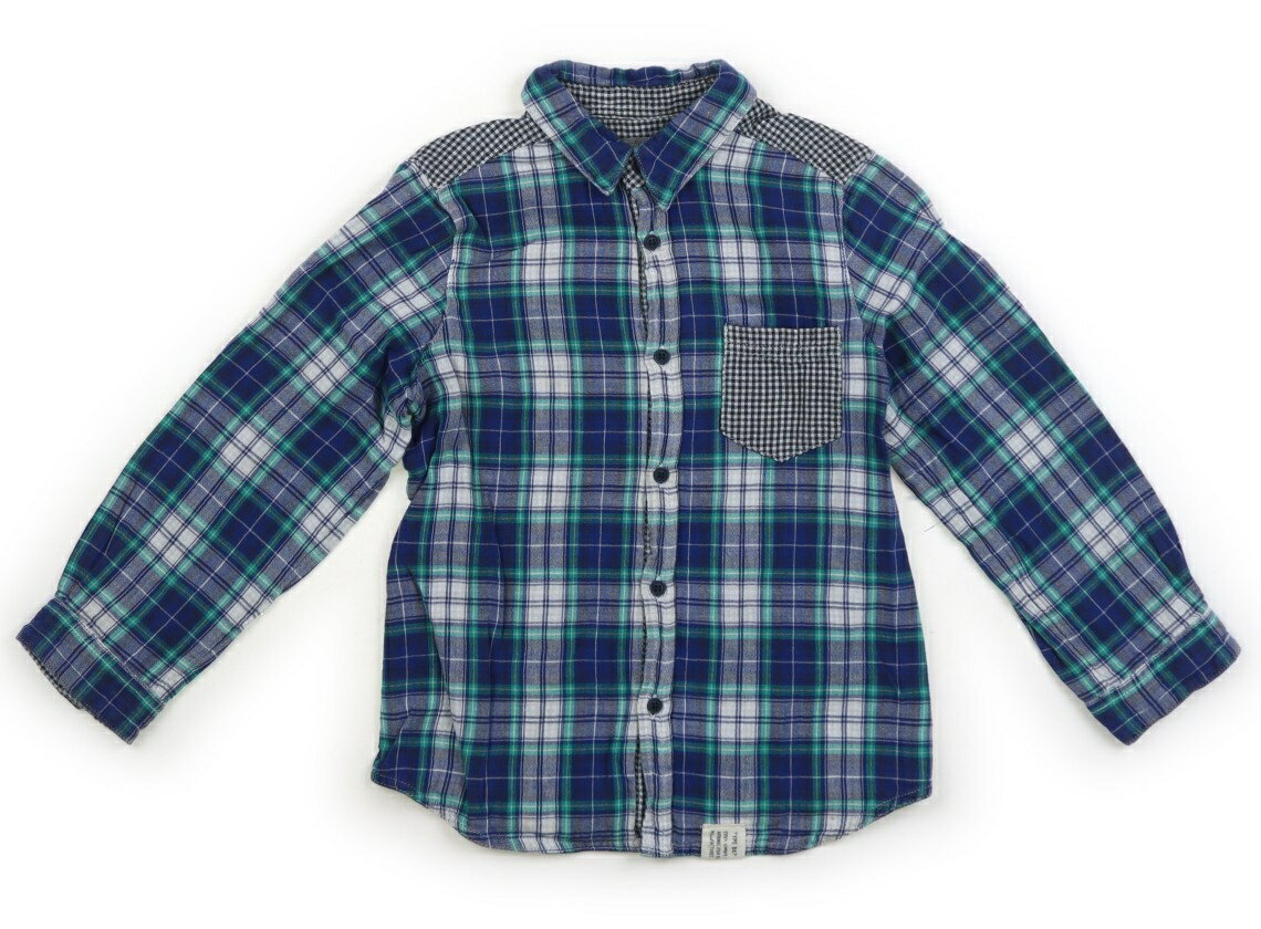 ボンポワン bonpoint シャツ・ブラウス 100 男の子 ブルー・グリーン系チェック 子供服 ベビー服 キッズ アウトレット ユーズド 【中古】キッズ・ベビー・マタニティ