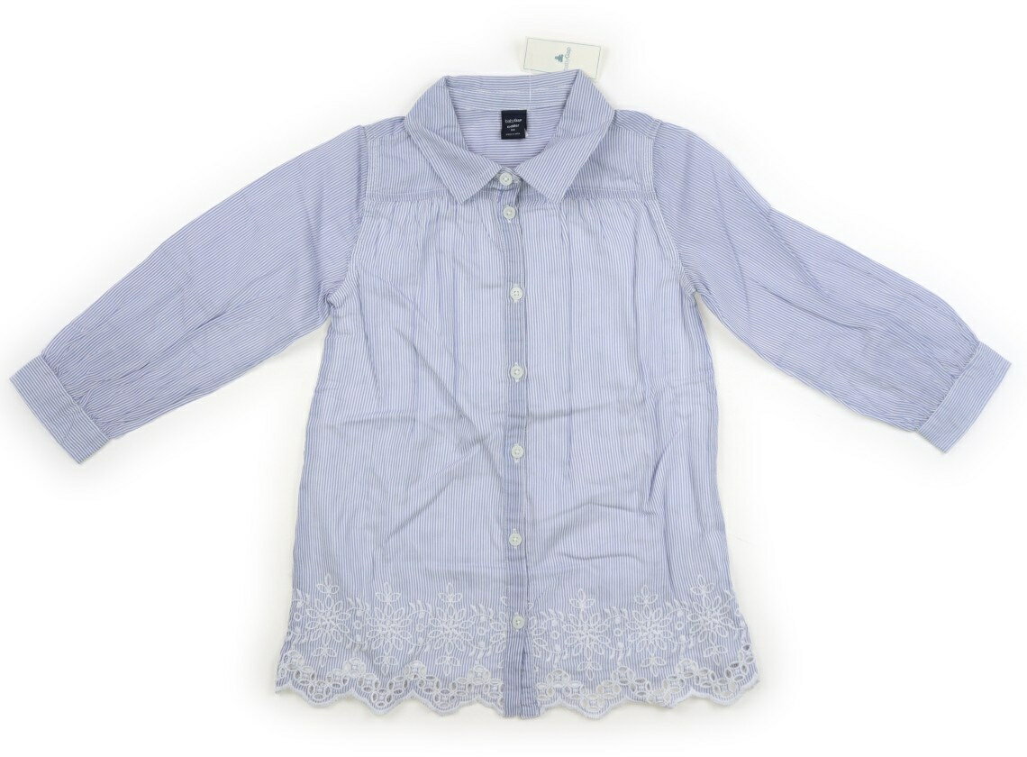 ギャップ GAP シャツ・ブラウス 100 女の子 ブルー・白ストライプ 子供服 ベビー服 キッズ アウトレット ユーズド 【中古】キッズ・ベビー・マタニティ