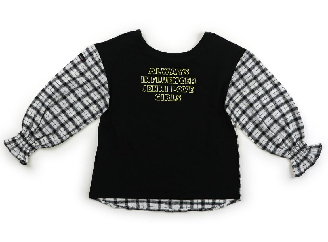 ジェニィ JENNI Tシャツ・カットソー 140 女の子 ブラック・チェック 子供服 ベビー服 キッズ アウトレット ユーズド 【中古】キッズ・ベビー・マタニティ