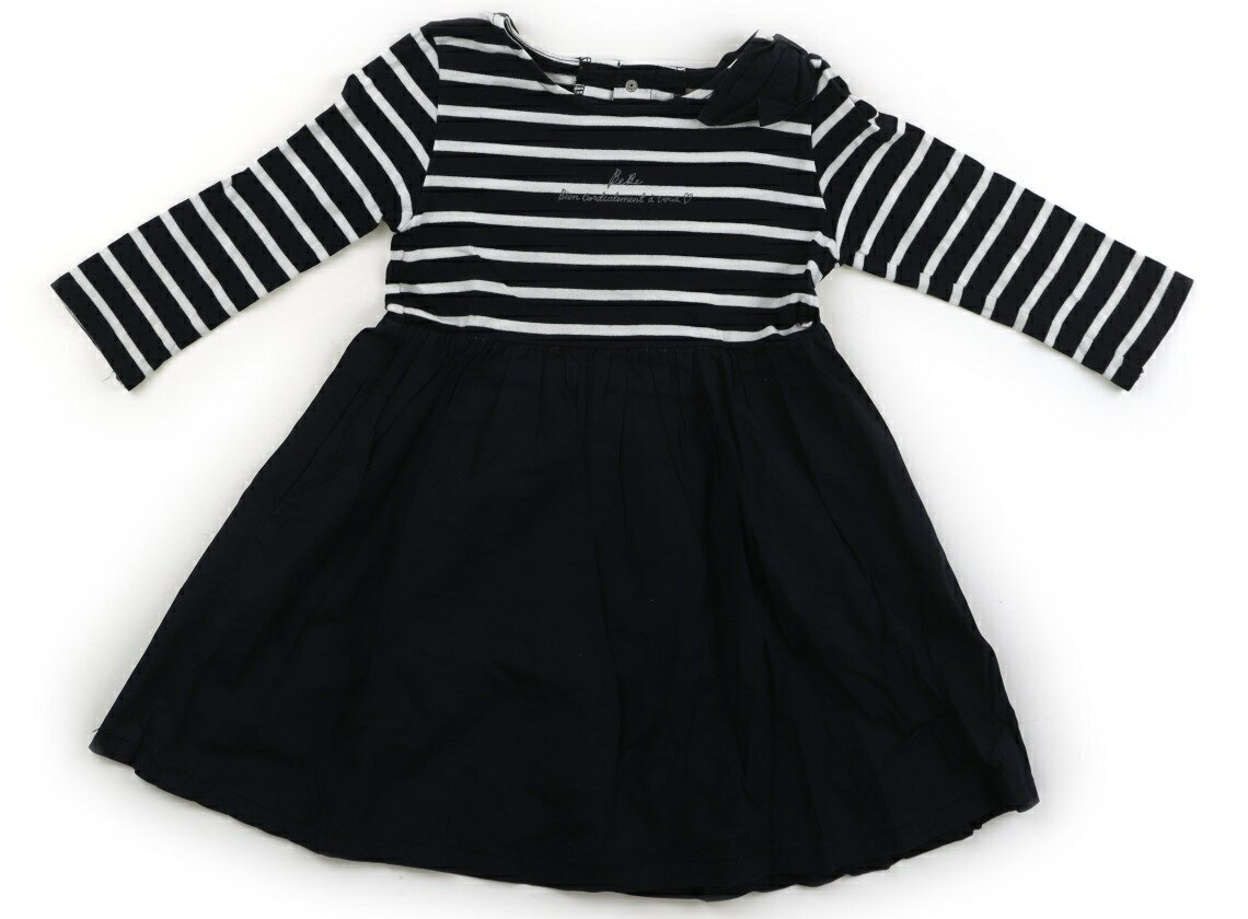 Rakuten - べべ BeBe チュニック 110 女の子 ネイビー・ボーダー 子供服 ベビー服 キッズ アウトレット ユーズド 【中古】キッズ・ベビー・マタニティ