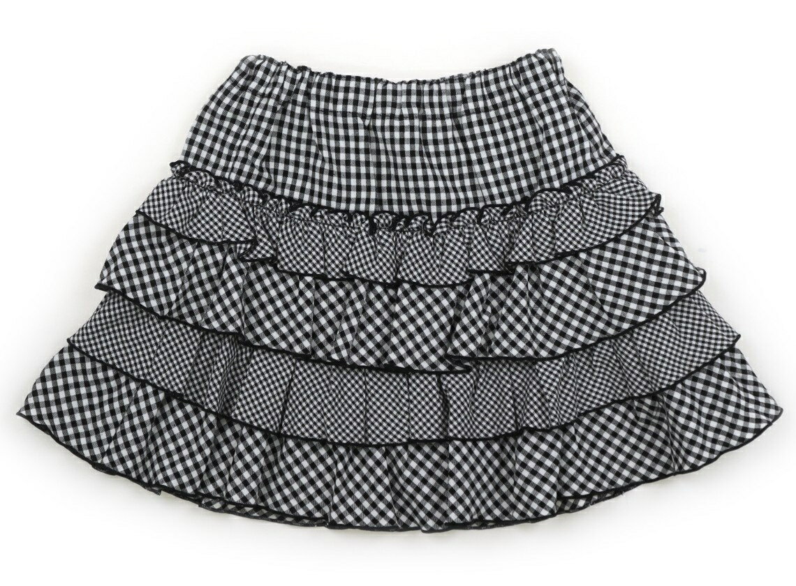 メゾピアノ mezzo piano スカート 130 女の子 モノクロ・チェック 子供服 ベビー服 キッズ アウトレット ユーズド 【中古】キッズ・ベビー・マタニティ
