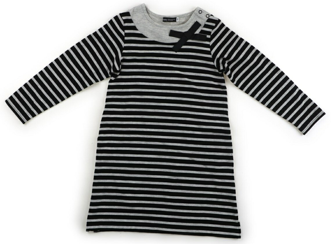 べべ BeBe ワンピース 120 女の子 ブラック・グレーボーダー 子供服 ベビー服 キッズ アウトレット ユーズド 【中古】キッズ・ベビー・マタニティ