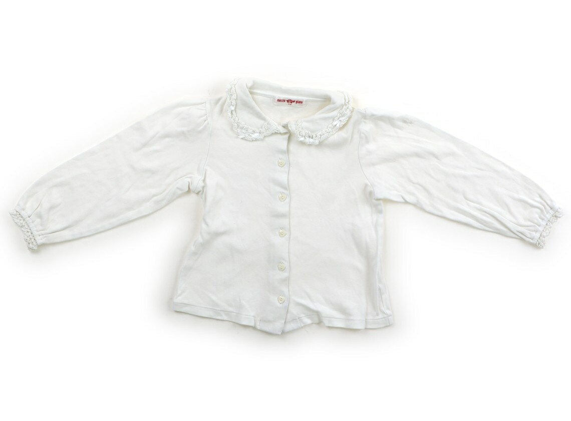 メゾピアノ mezzo piano シャツ・ブラウス 110 女の子 白、レース、リボン 子供服 ベビー服 キッズ アウトレット ユーズド 【中古】キッズ・ベビー・マタニティ