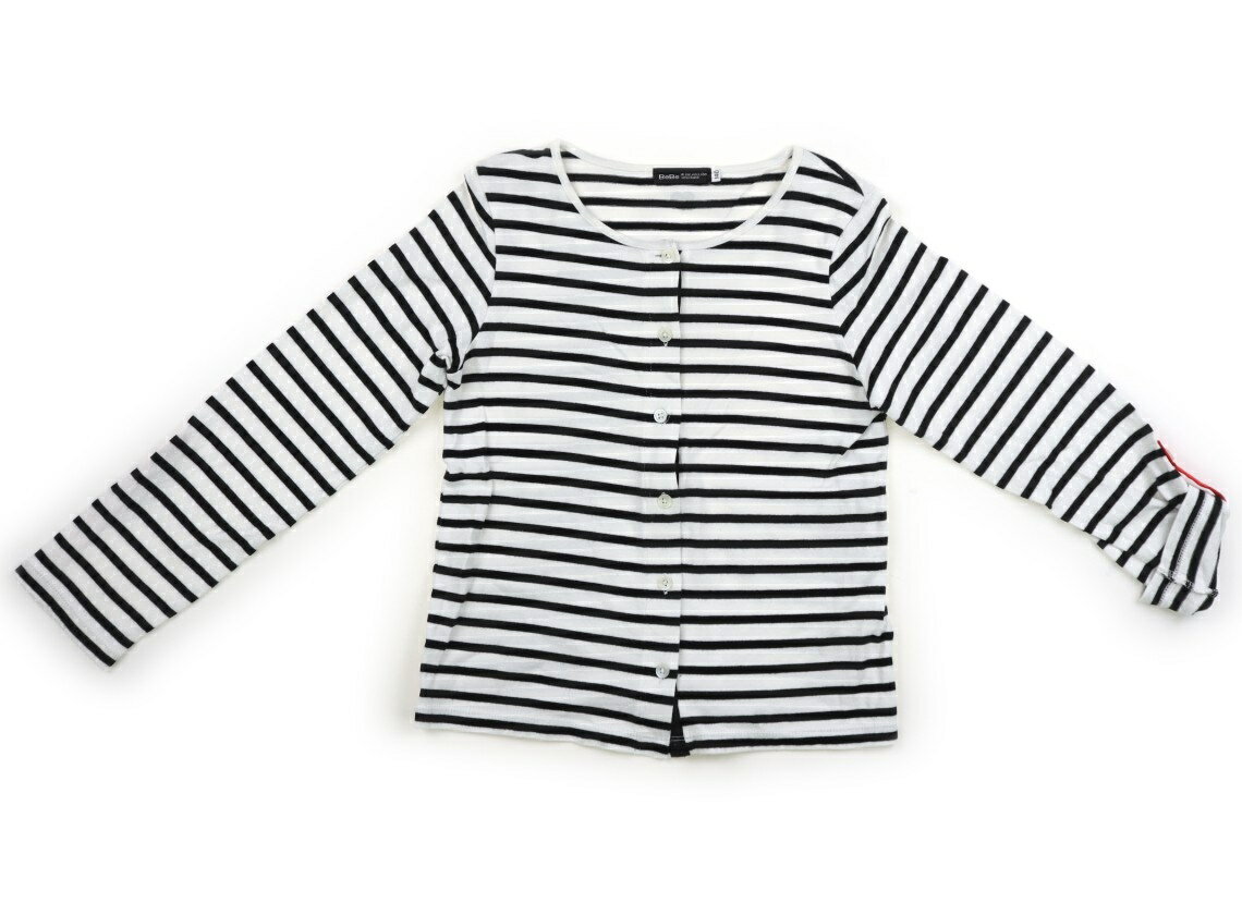 べべ BeBe カーディガン 140 女の子 モノクロボーダー 子供服 ベビー服 キッズ アウトレット ユーズド 【中古】キッズ・ベビー・マタニティ