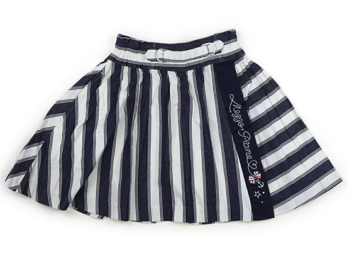 メゾピアノ mezzo piano スカート 50 女の子 インディゴブルー・ホワイト 子供服 ベビー服 キッズ アウトレット ユーズド 【中古】キッズ・ベビー・マタニティ