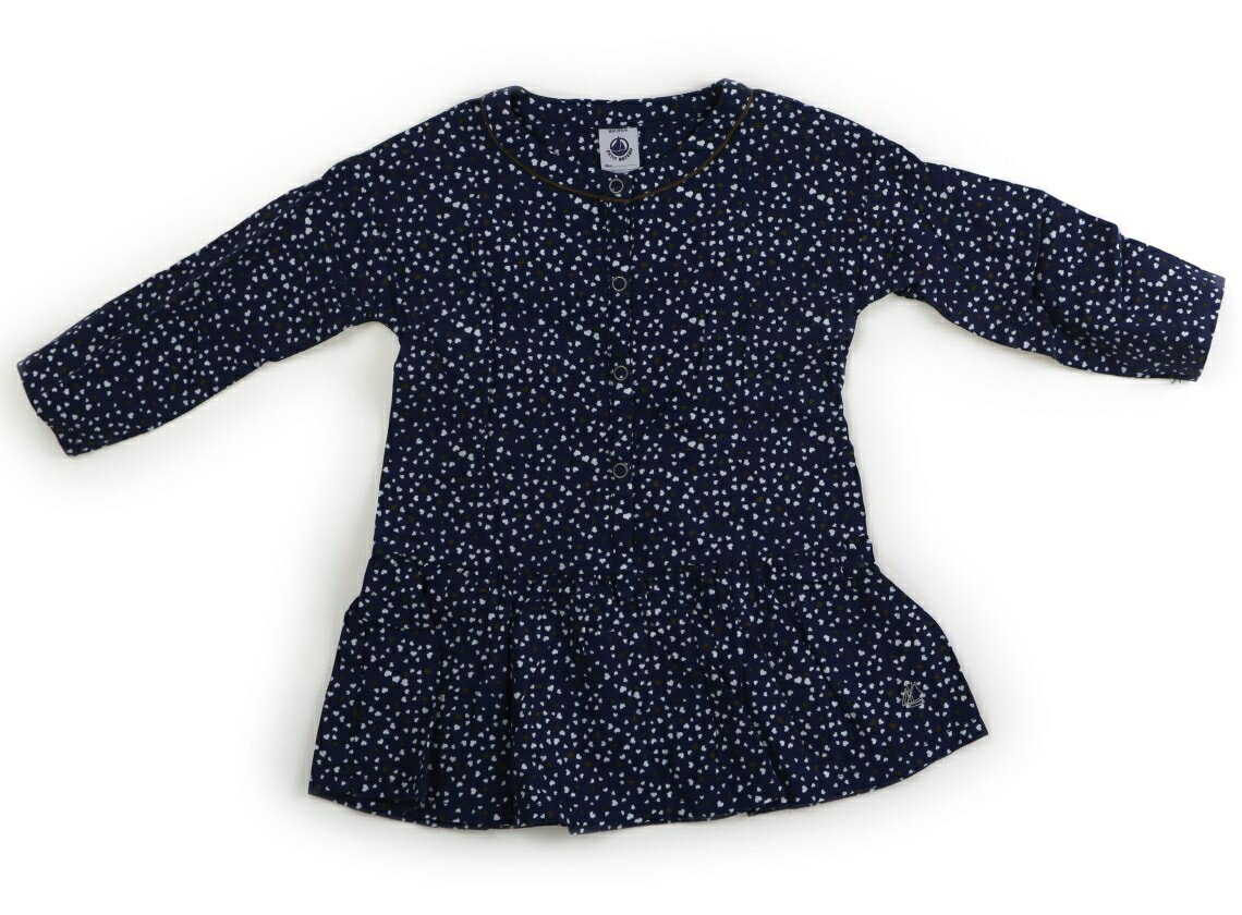 プチバトー PETIT BATEAU ワンピース 80 女の子 ネイビー、柄 子供服 ベビー服 キッズ アウトレット ユーズド 【中古】キッズ・ベビー・マタニティ