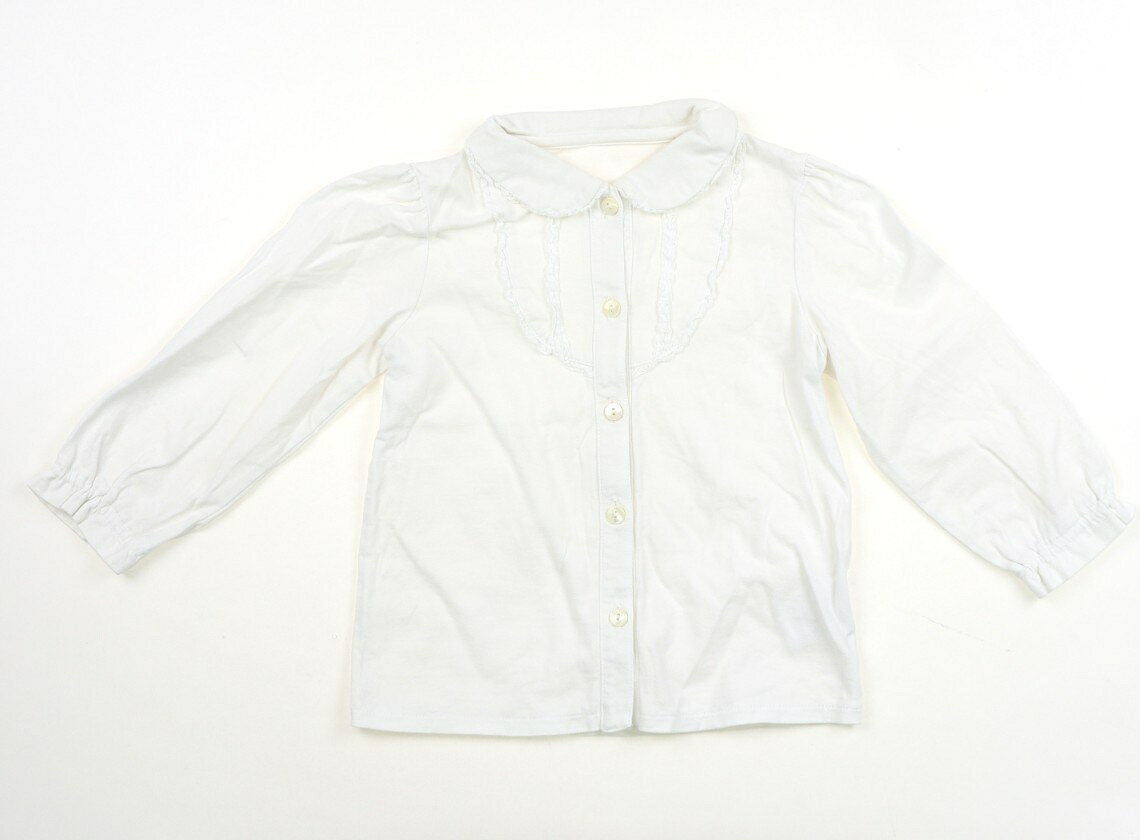 コムサフォセット COMME CA FOSSETTE シャツ・ブラウス 90 女の子 白、フリル 子供服 ベビー服 キッズ アウトレット ユーズド 【中古】キッズ・ベビー・マタニティ