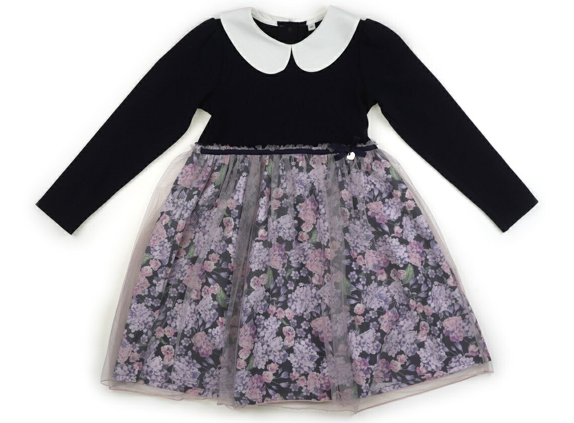 Rakuten - エニィファム anyFAM ワンピース 120 女の子 ネイビー、ライラック系花柄 子供服 ベビー服 キッズ アウトレット ユーズド 【中古】キッズ・ベビー・マタニティ