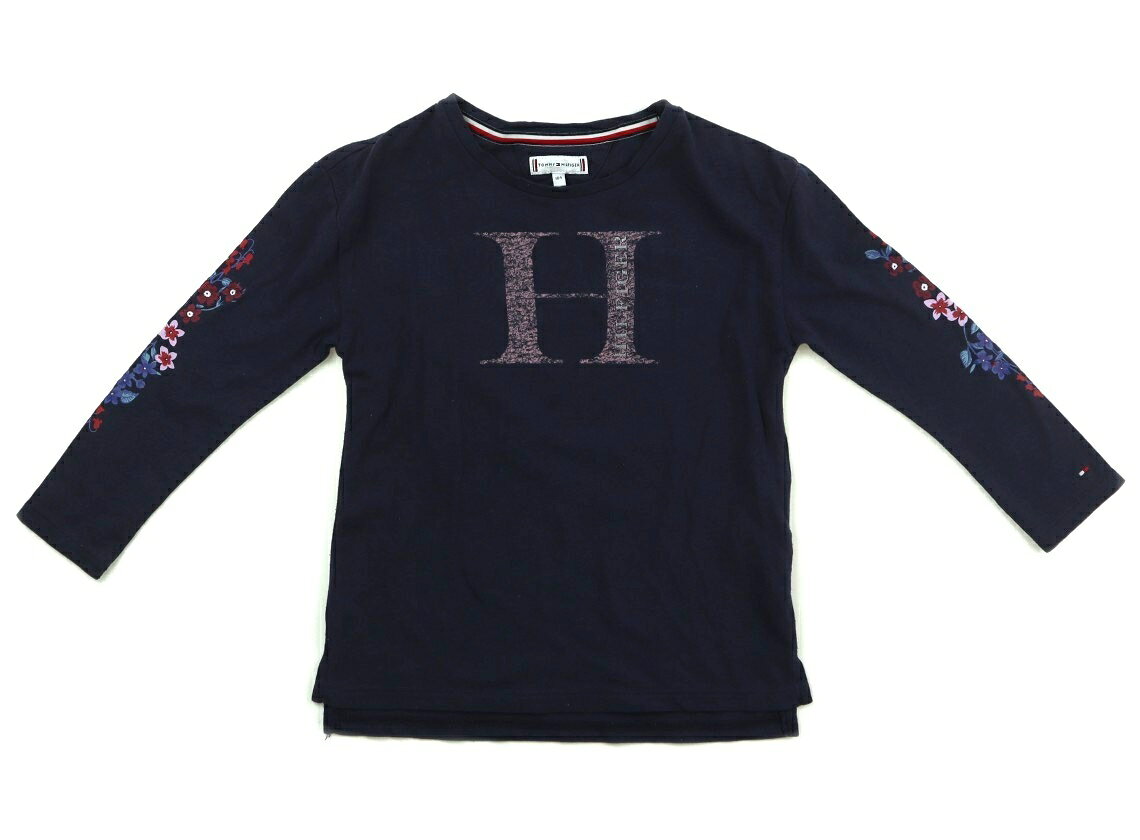 トミーヒルフィガー Tommy Hilfiger Tシャツ・カットソー 100 女の子 ネイビー、花柄プリント 子供服 ベビー服 キッズ アウトレット ユーズド 【中古】キッズ・ベビー・マタニティ