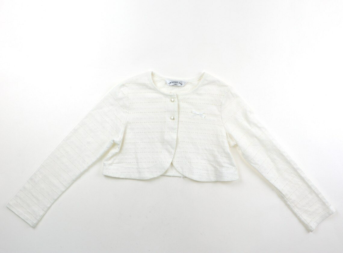 ショパン CHOPIN カーディガン 130 女の子 白、リボン、他 子供服 ベビー服 キッズ アウトレット ユーズド 【中古】キッズ・ベビー・マタニティ