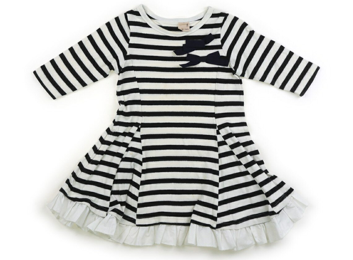 Rakuten - プティマイン petit main ワンピース 100 女の子 モノトーンボーダー 子供服 ベビー服 キッズ アウトレット ユーズド 【中古】キッズ・ベビー・マタニティ