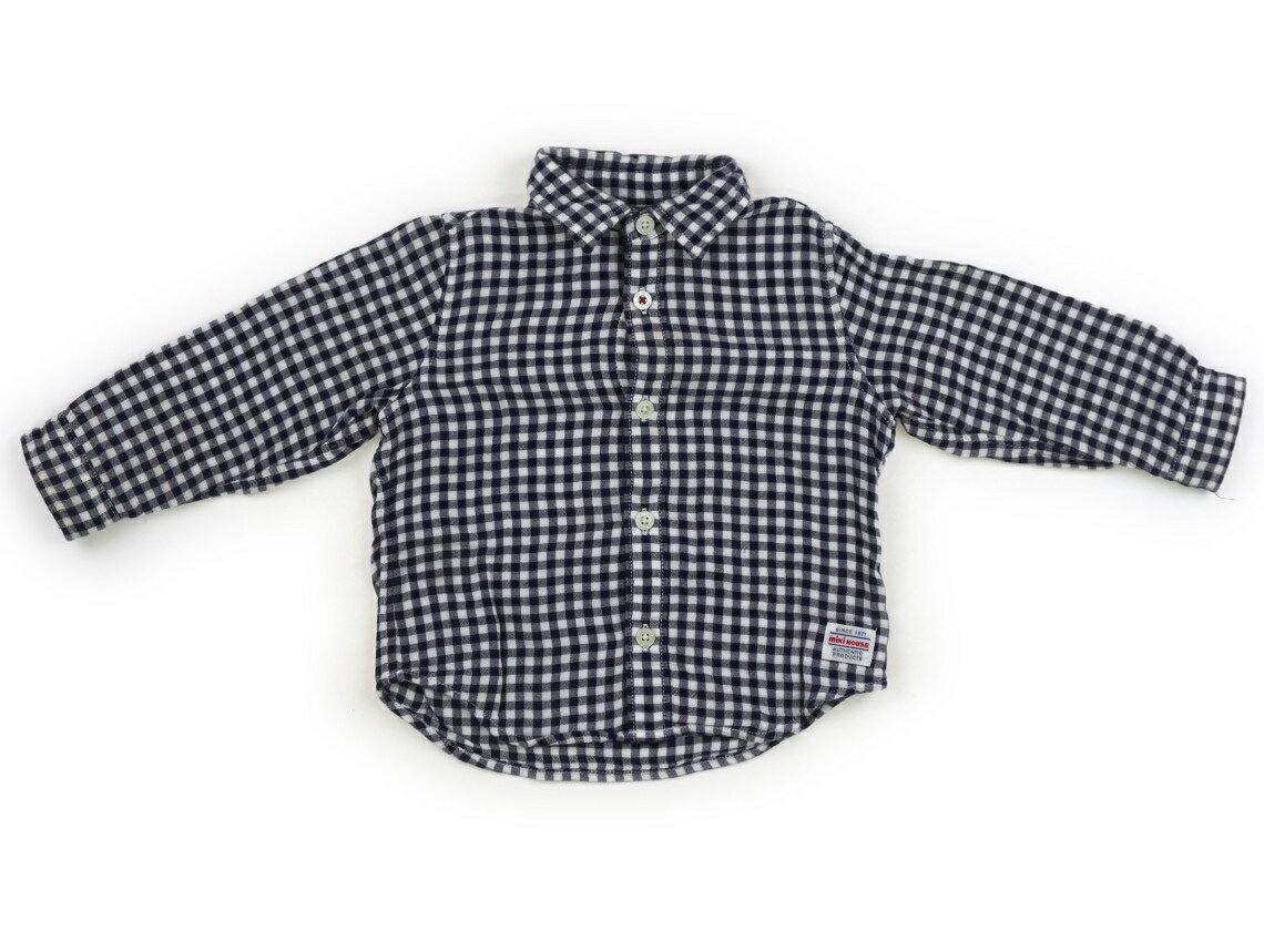 Rakuten - ミキハウス miki HOUSE シャツ・ブラウス 90 男の子 紺白ギンガムチェック 子供服 ベビー服 キッズ アウトレット ユーズド 【中古】キッズ・ベビー・マタニティ