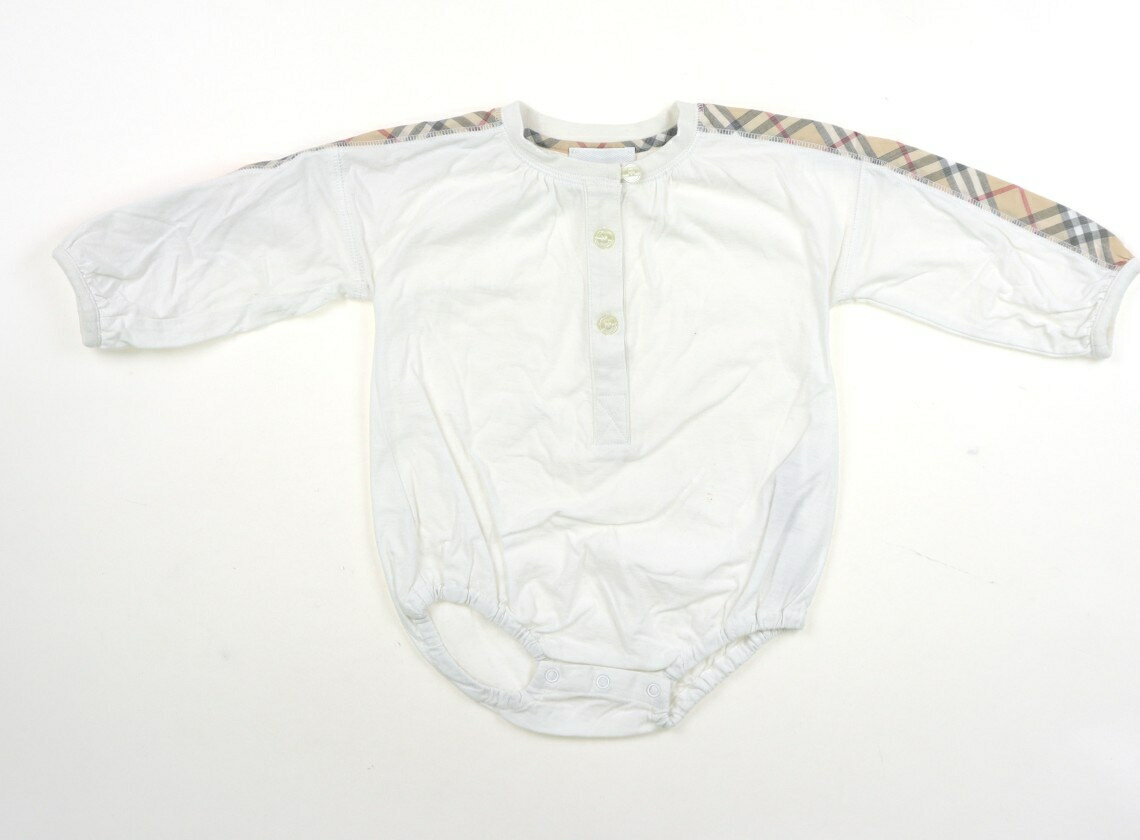 バーバリー BURBERRY ロンパース 70 女の子 白、チェック柄 子供服 ベビー服 キッズ アウトレット ユーズド 【中古】キッズ・ベビー・マタニティ