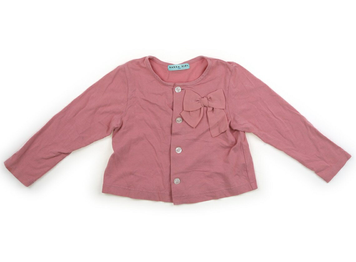 　ブランド 　HAKKA(ハッカ) 　カテゴリー 　カーディガン 　サイズ 　120サイズ 　色 　ピンク 　状態 　★★（返品不可） 　記名 　なし 　ジャンル 　Girl 品質タグにシールはがし跡のノリ残りあり。右袖に茶色っぽいしみと、お腹辺りの縫い目が一部浮いていますが切れてはいません。 ＊【状態】【サイズ】に関しての詳しい説明はこちら