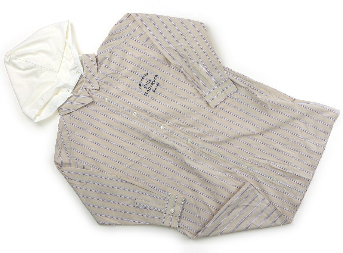 　ブランド 　pom ponette(ポンポネット) 　カテゴリー 　シャツ・ブラウス 　サイズ 　150サイズ 　色 　ベージュ×トリコロールカラーストライプ・ホワイト 　状態 　★★★ 　記名 　なし 　ジャンル 　Girl ポリウレタン混のナイロンコットン地。フードの取り外しが可能です。やや使用感ありますが、比較的綺麗な状態です。ベルトループがありますがベルトは欠損しております。 ＊【状態】【サイズ】に関しての詳しい説明はこちら