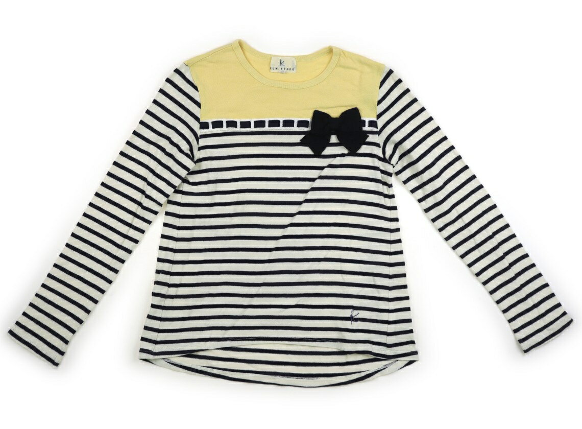 組曲 Kumikyoku Tシャツ・カットソー 150 女の子 黄・白紺ボーダー 子供服 ベビー服 キッズ アウトレット ユーズド 【中古】キッズ・ベビー・マタニティ