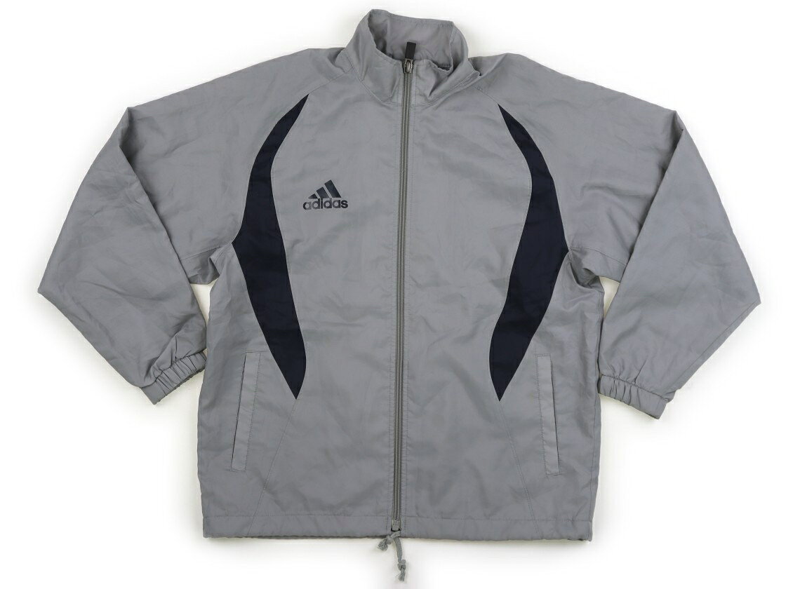 アディダス Adidas ブルゾン・Gジャン 140 男の子 グレー　ブランドロゴ 子供服 ベビー服 キッズ アウトレット ユーズド 【中古】キッズ・ベビー・マタニティ