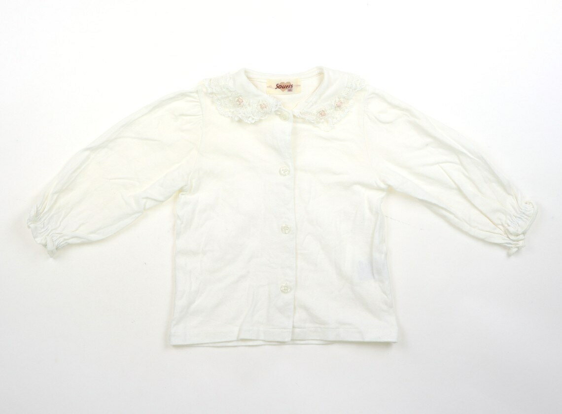 Rakuten - スーリー Souris シャツ・ブラウス 90 女の子 白 子供服 ベビー服 キッズ アウトレット ユーズド 【中古】キッズ・ベビー・マタニティ