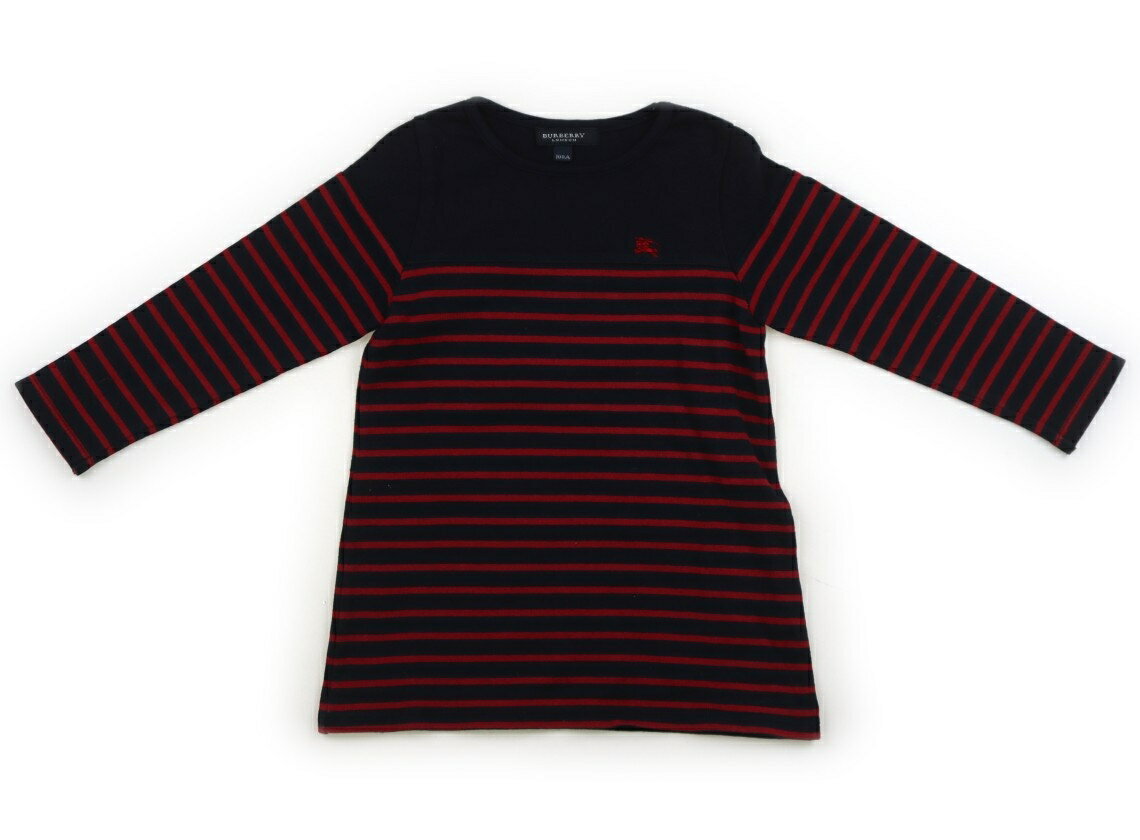 バーバリー BURBERRY Tシャツ・カットソー 100 女の子 ダークネイビー・フューシャピンク・ボーダー 子供服 ベビー服 キッズ アウトレット ユーズド 【中古】キッズ・ベビー・マタニティ