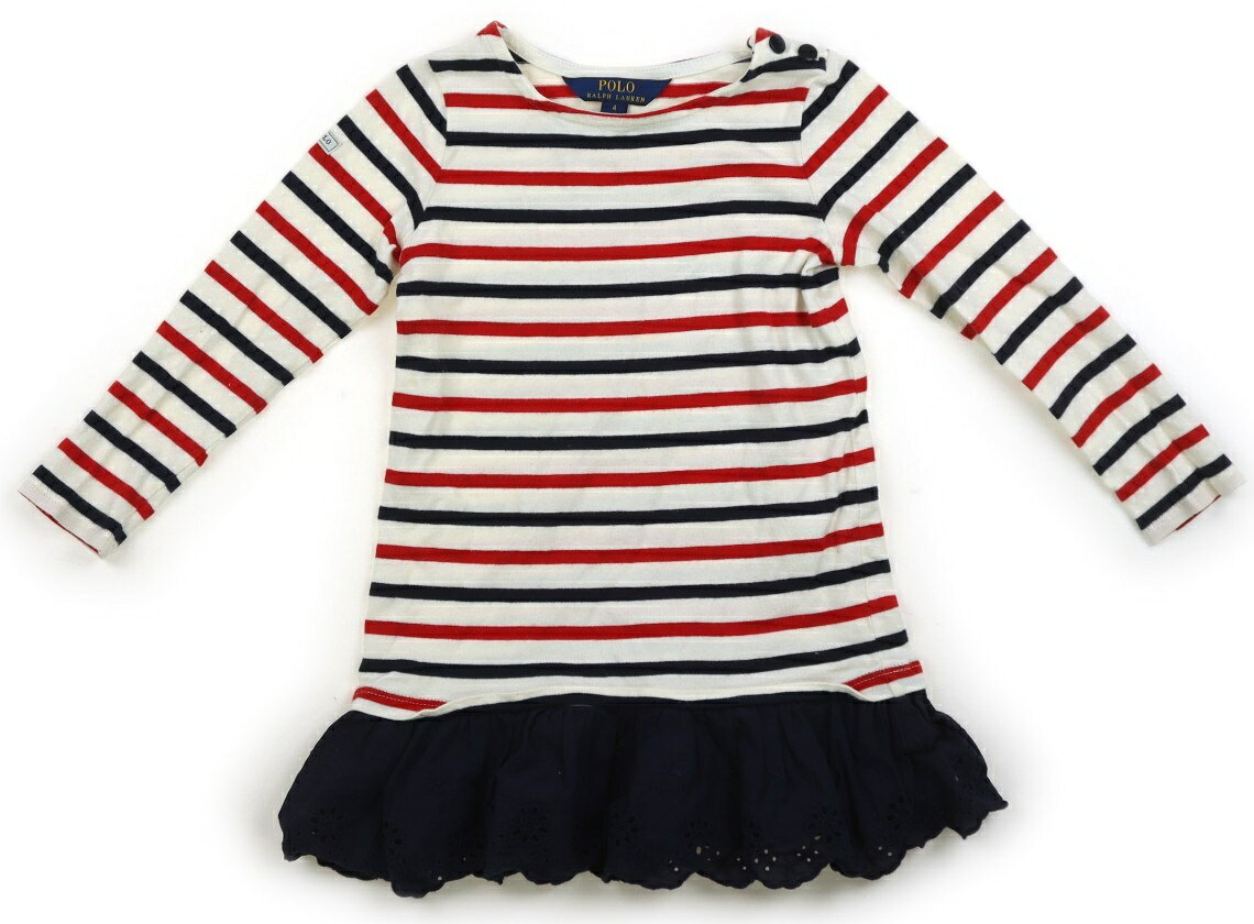 ポロラルフローレン POLO RALPH LAUREN ワンピース 110 女の子 ボーダー柄ホワイトレッドネイビー 子供服 ベビー服 キッズ アウトレット ユーズド 【中古】キッズ・ベビー・マタニティ