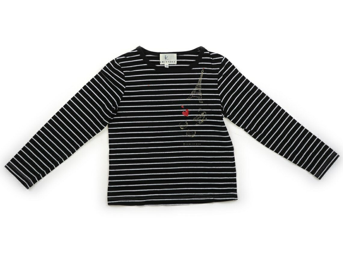組曲 Kumikyoku Tシャツ・カットソー 120 女の子 ボーダー、白黒 子供服 ベビー服 キッズ アウトレット ユーズド 【中古】キッズ・ベビー・マタニティ