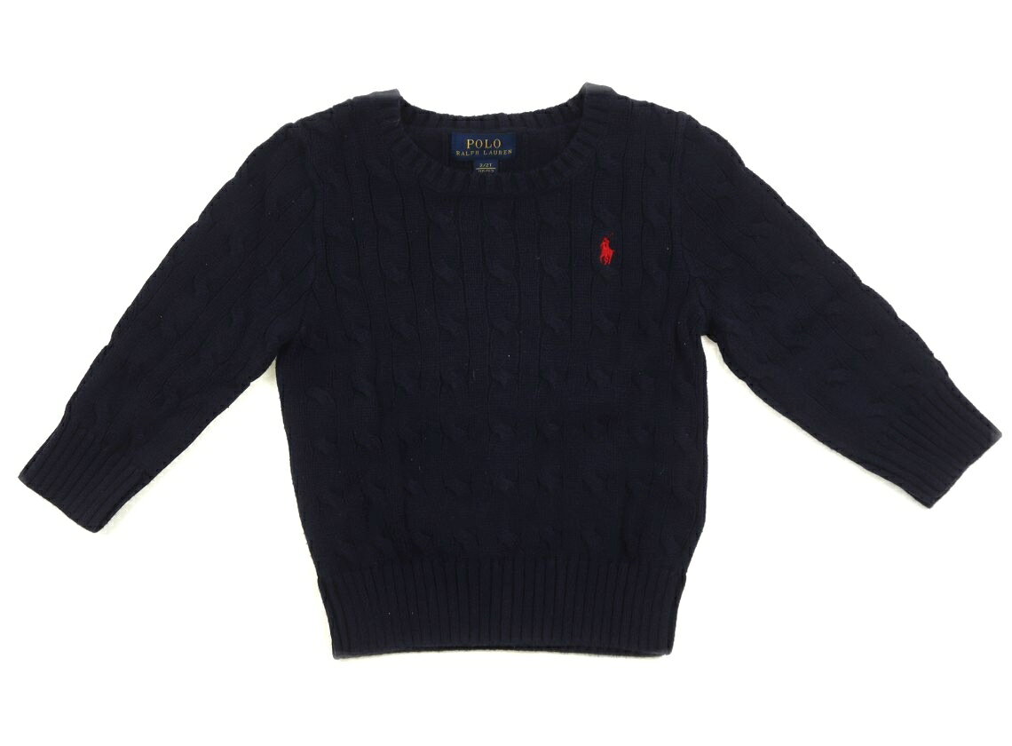 ポロラルフローレン POLO RALPH LAUREN ニット・セーター 90 女の子 ネイビー・コーラル 子供服 ベビー服 キッズ アウトレット ユーズド 【中古】キッズ・ベビー・マタニティ