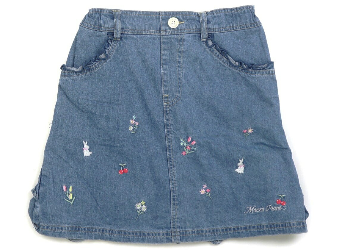 メゾピアノ mezzo piano スカート 130 女の子 ライトブルー 子供服 ベビー服 キッズ アウトレット ユーズド 【中古】キッズ・ベビー・マタニティ