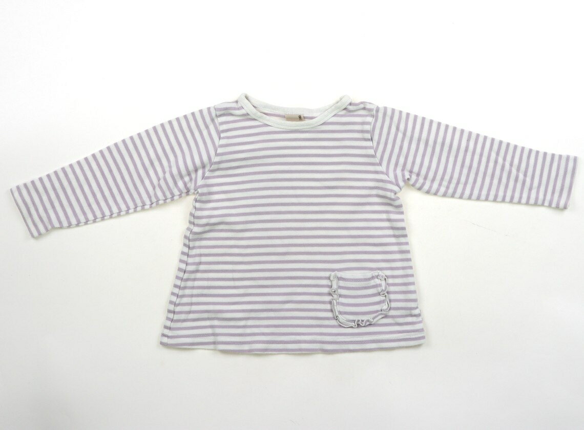 Rakuten - プティマイン petit main Tシャツ・カットソー 100 女の子 ラベンダー、白、ボーダー 子供服 ベビー服 キッズ アウトレット ユーズド 【中古】キッズ・ベビー・マタニティ