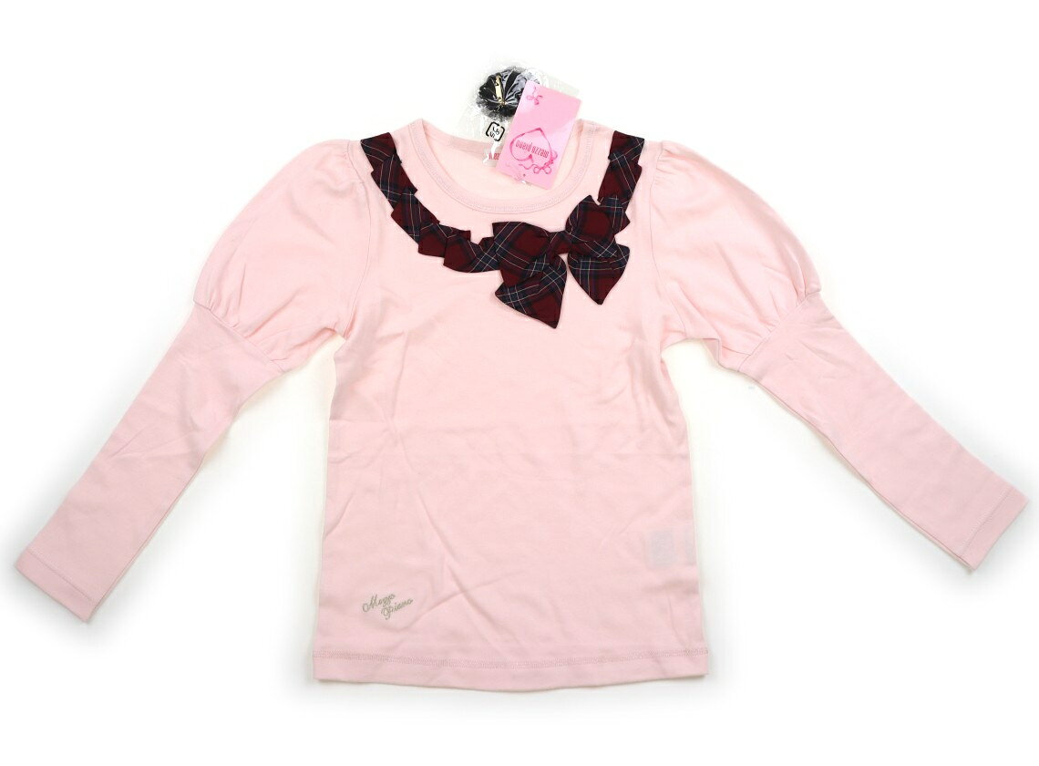 メゾピアノ mezzo piano Tシャツ・カットソー 140 女の子 ピンク、ワインレッド、チェック、リボン 子供服 ベビー服 キッズ アウトレット ユーズド 【中古】キッズ・ベビー・マタニティ