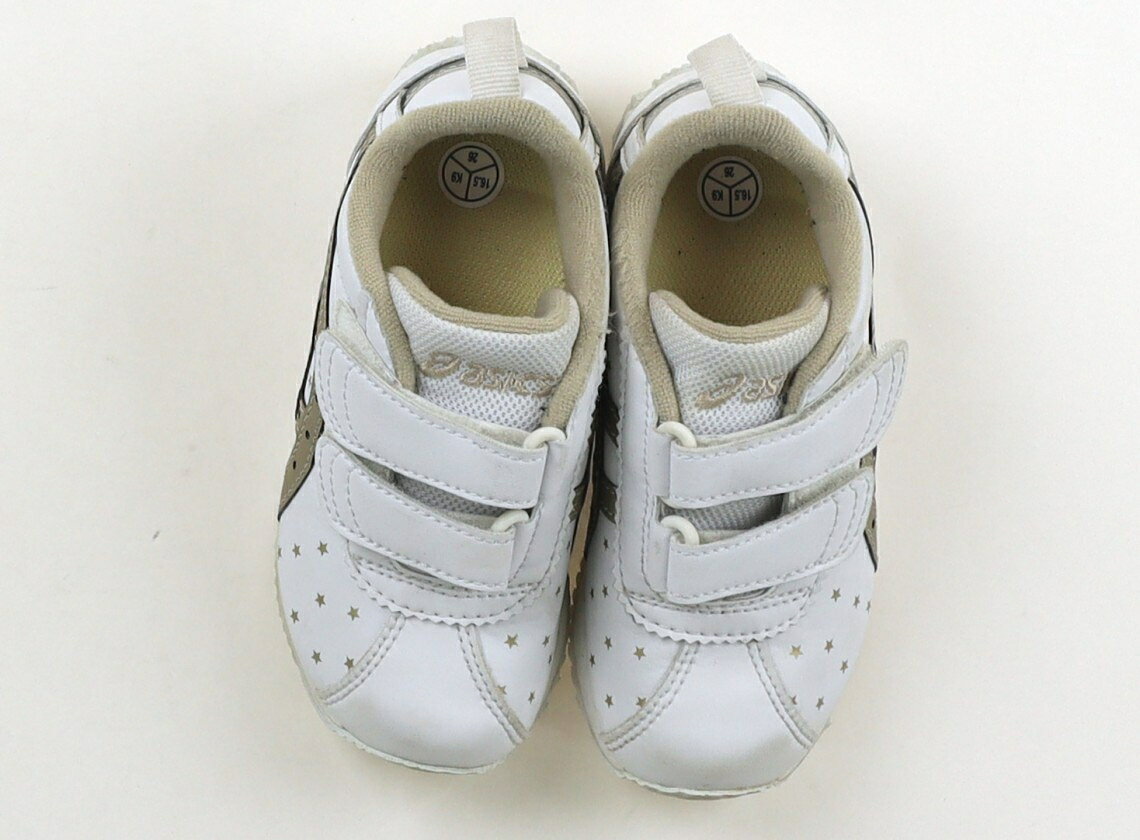 アシックス Asics スニーカー 靴16cm〜 女の子 白、ゴールド、星柄 子供服 ベビー服 キッズ アウトレット ユーズド 【中古】キッズ・ベビー・マタニティ