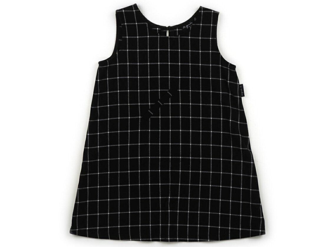アニエスベー agnes.b ジャンパースカート 100 女の子 黒、白チェック 子供服 ベビー服 キッズ アウトレット ユーズド 【中古】キッズ・ベビー・マタニティ