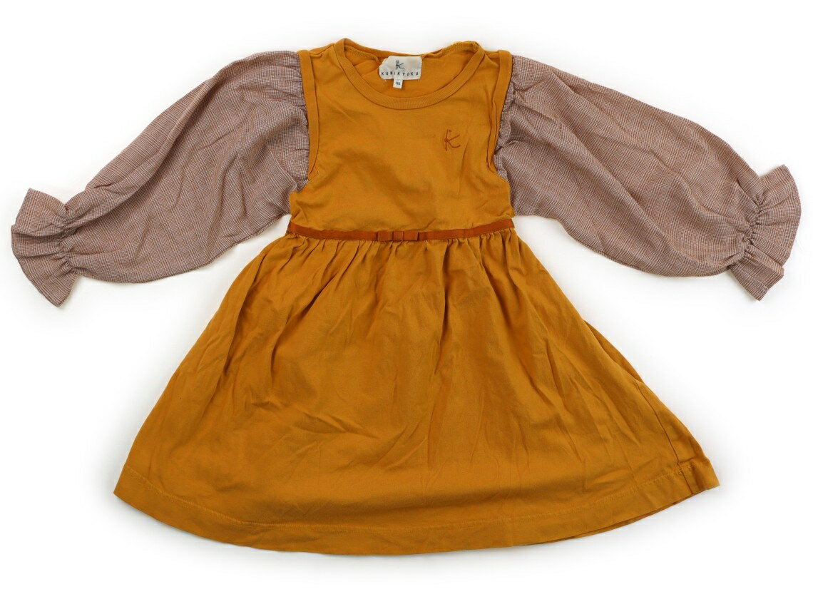 組曲 Kumikyoku ワンピース 110 女の子 マスタードイエロー・チェック 子供服 ベビー服 キッズ アウトレット ユーズド 【中古】キッズ・ベビー・マタニティ