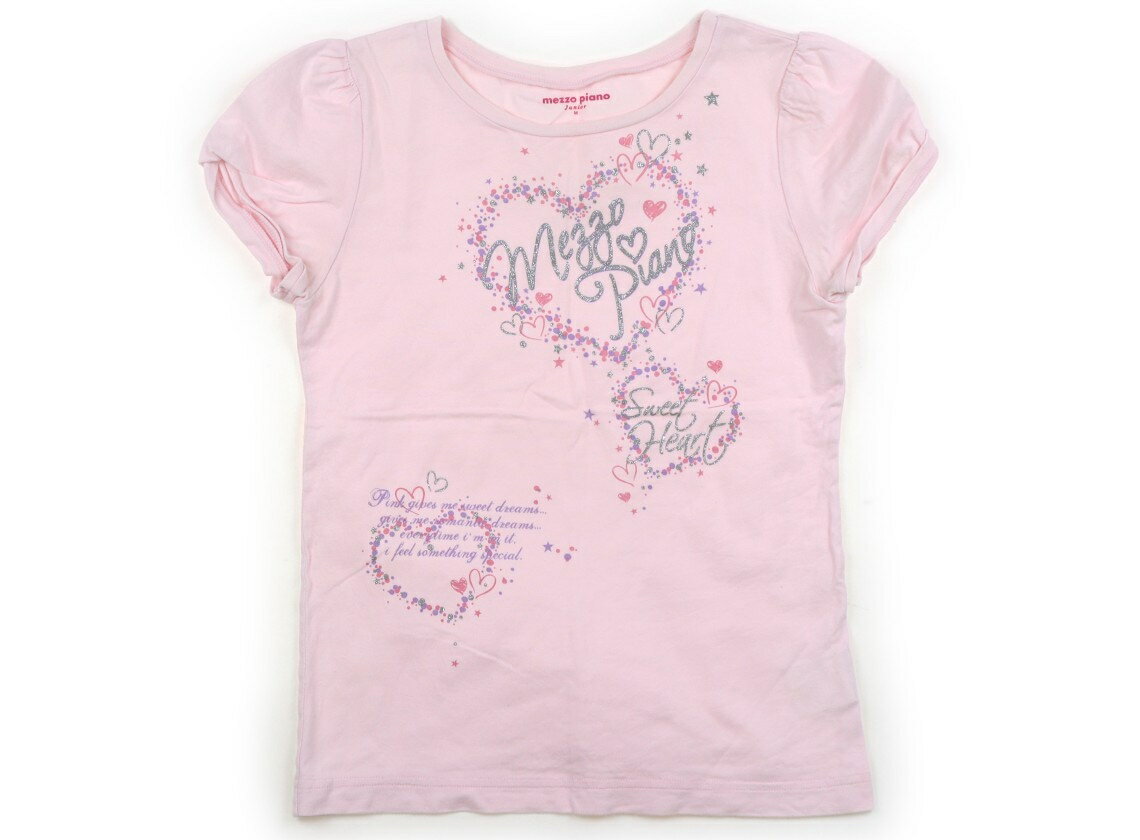 メゾピアノ mezzo piano Tシャツ・カットソー 150 女の子 ピンク・英字 子供服 ベビー服 キッズ アウトレット ユーズド 【中古】キッズ・ベビー・マタニティ