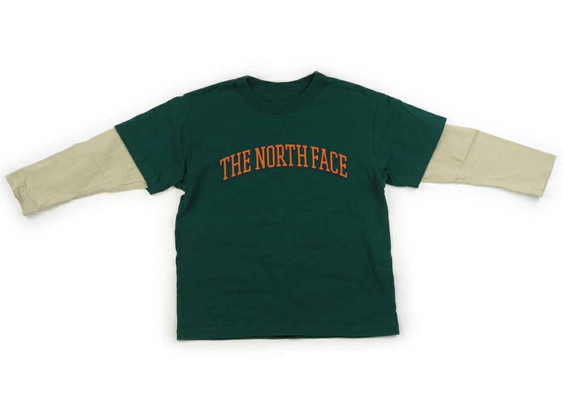 　ブランド 　The North Face(ノースフェイス) 　カテゴリー 　トレーナー・プルオーバー 　サイズ 　120サイズ 　色 　グリーン・オレンジロゴ 　状態 　★★（返品不可） 　記名 　なし 　ジャンル 　Boy カットソー。重ね着デザイン。胸元に油シミがあります。外遊び用としていかがでしょうか？ ＊【状態】【サイズ】に関しての詳しい説明はこちら