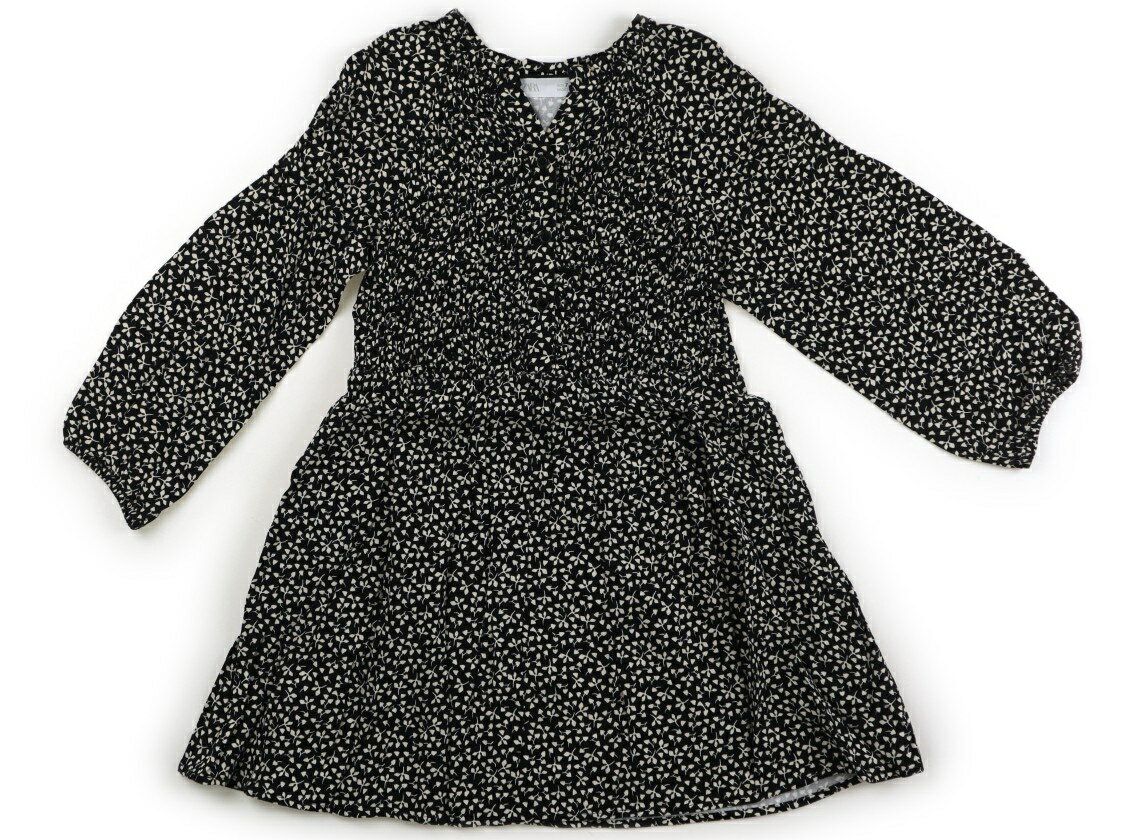 Rakuten - ザラ ZARA ワンピース 120 女の子 黒、オフホワイト 子供服 ベビー服 キッズ アウトレット ユーズド 【中古】キッズ・ベビー・マタニティ